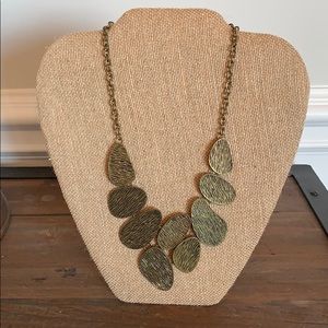 Bronze gold chunk statement necklace